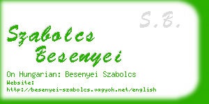 szabolcs besenyei business card